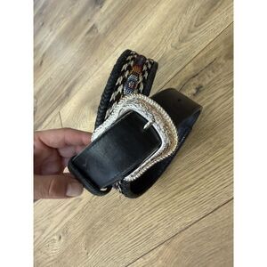 NOCONA black vintage horsehair native weave belt southewestern western cowboy